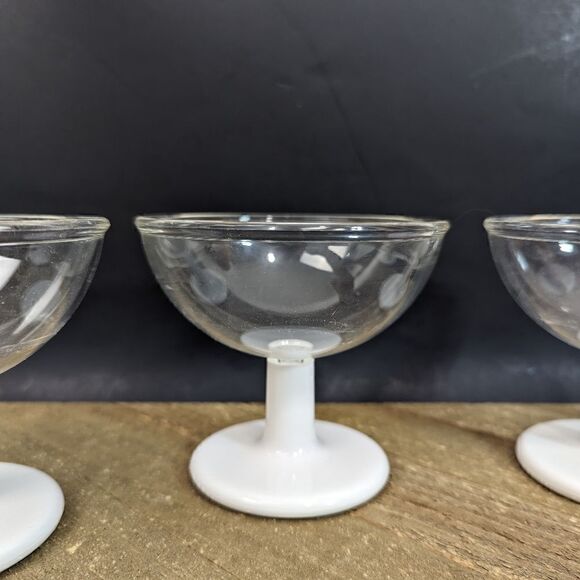 Pino Spagnolo Biesse Le coppe, Set of 6 Goblets with box, white and clear - Picture 2 of 12